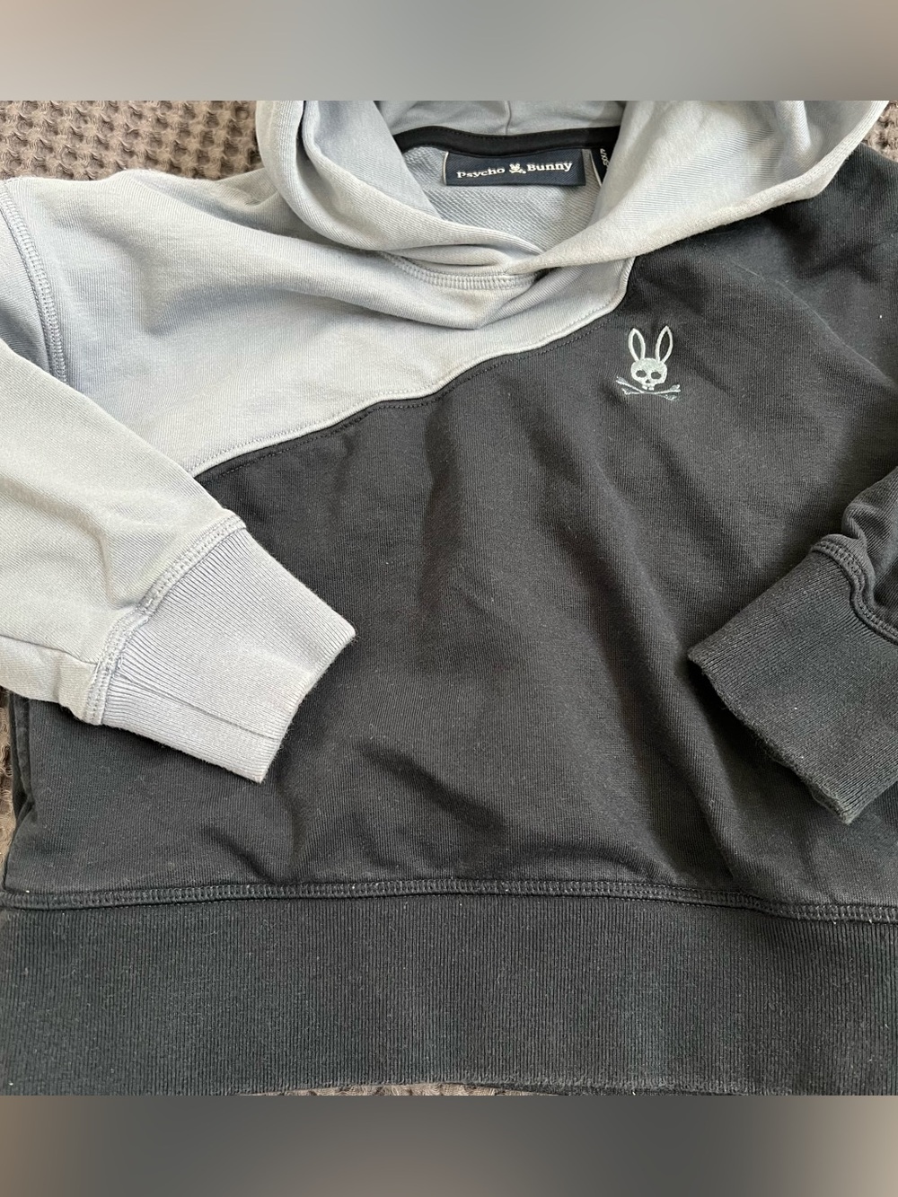 Psycho Bunny Cotton Dark & Light Blue Colorblock Hoodie Size 4/5